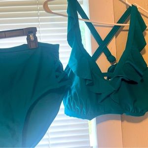 Teal plus size bikini